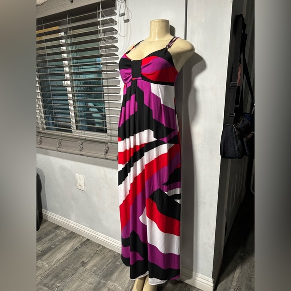 Allen B. By Allen Schwartz Pink and Red Maxi Dress - Picture 2 of 8